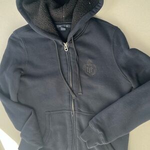 Tommy Hilfiger Navy Embroidered Crest Zip-Up Hoodie